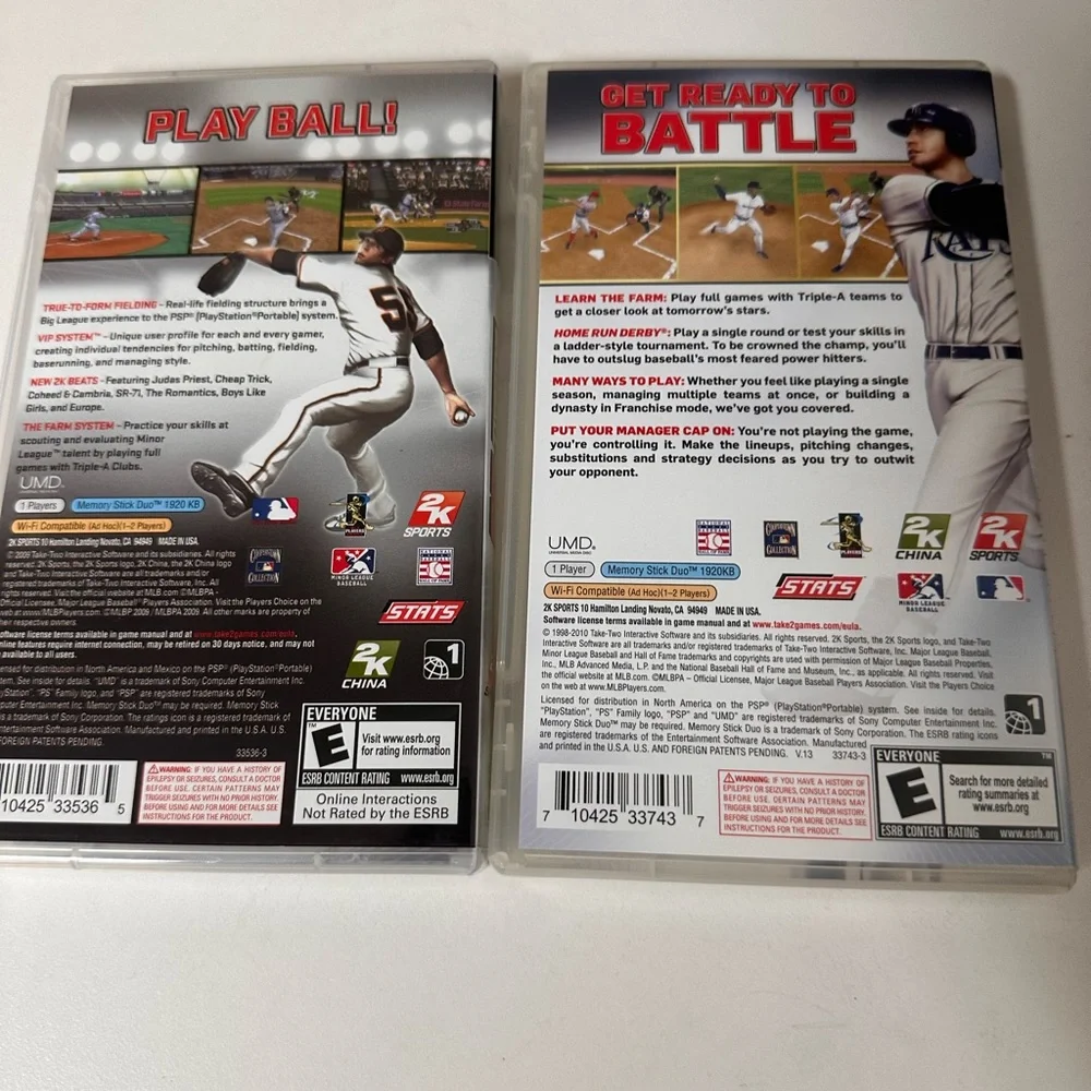 Lot‎ Of 2: 2k Sports Major League Baseball 2K09 And 2K10 (Sony PSP) Tested